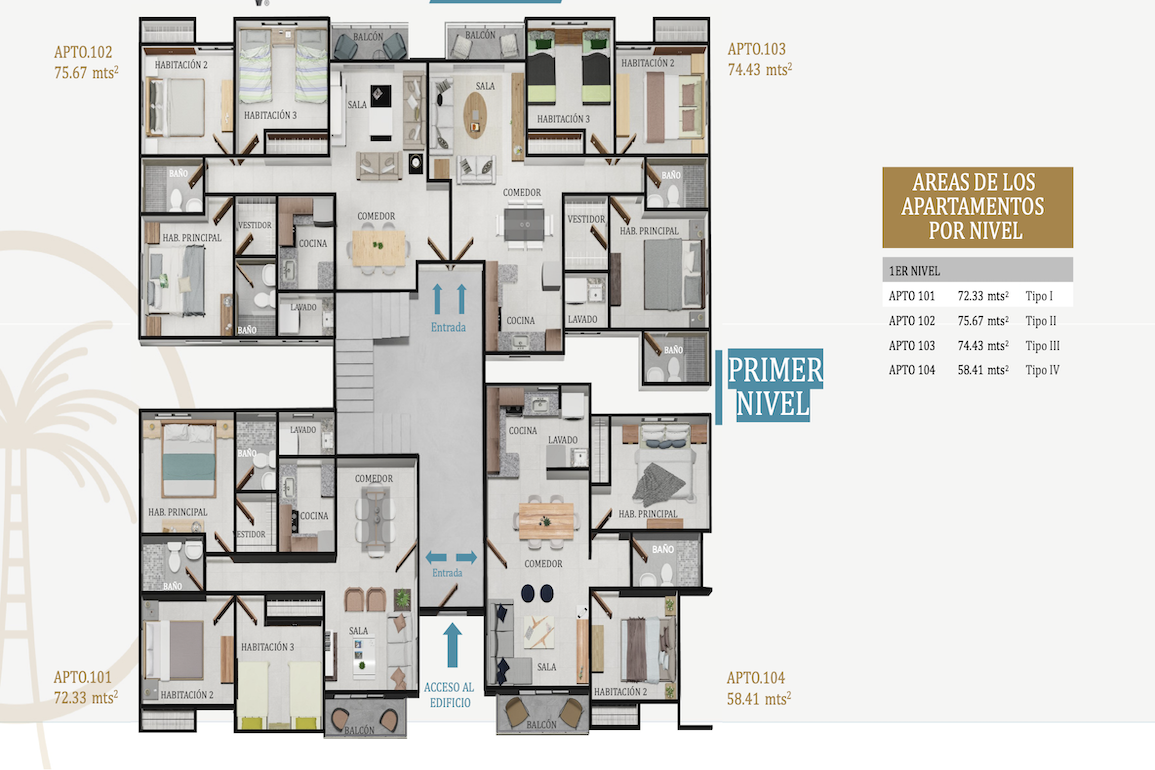 Апартаменты в Бока-Чика, Доминиканская республика, 72м2 - стоимость 77&nbsp;000$ - Ref: 80264 фото 9